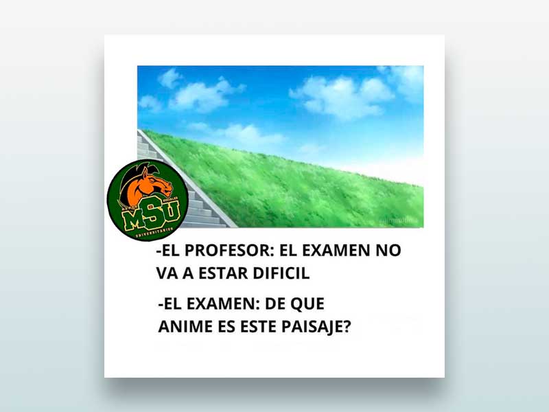 El profesor: El examen no va a estar difícil...