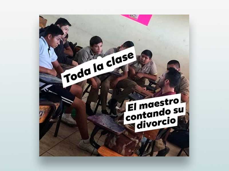 El maestro contando su divorcio