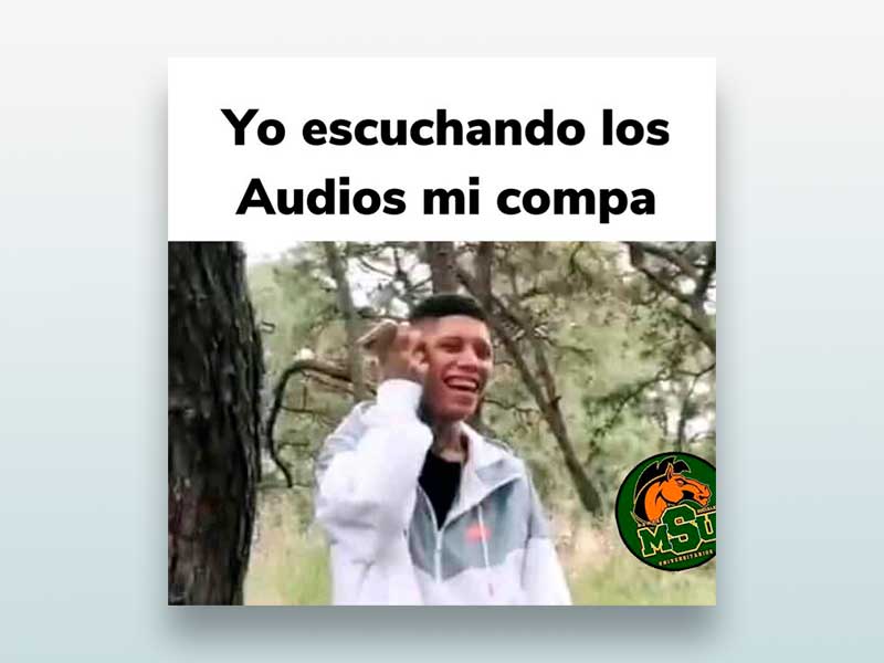 Yo escuchando los audios