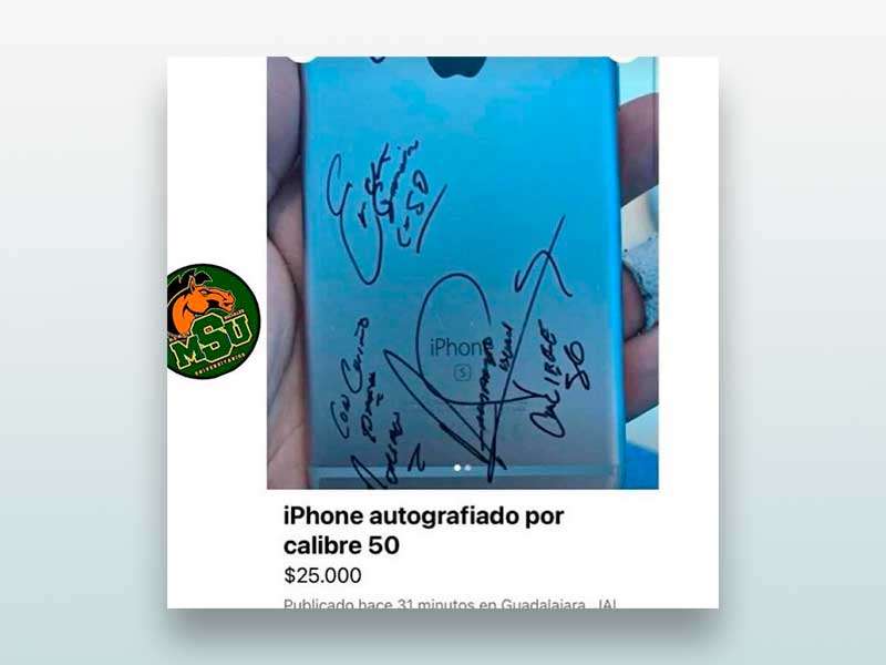 Iphone autografiado por calibre 50