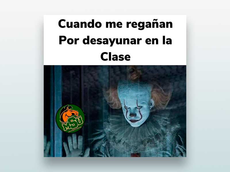 Cuando me regañan por desayunar en la clase