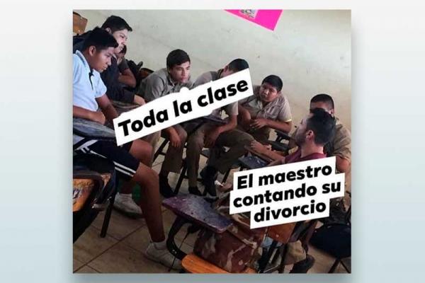 El maestro contando su divorcio