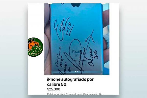 Iphone autografiado por calibre 50